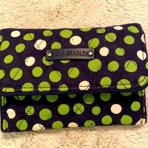 Women’s Vera Bradley wallet, blue with green/white